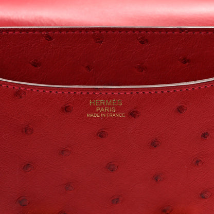 Hermes Ostrich Constance 24 Rouge Vif 6 of 16