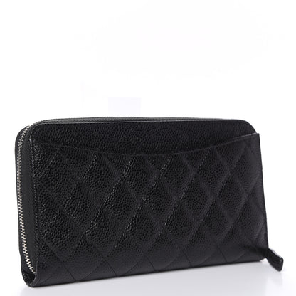 Chanel Caviar Quilted Large Gusset Zip Around Wallet Black 3 of 9
