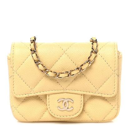 Chanel Caviar Quilted Mini Chain Belt Bag Light Yellow 1 of 12