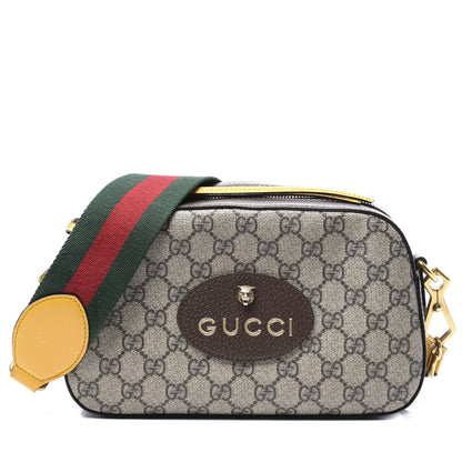 Gucci GG Supreme Monogram Web Neo Vintage Shoulder Bag Beige New Acero Crop 1 of 12