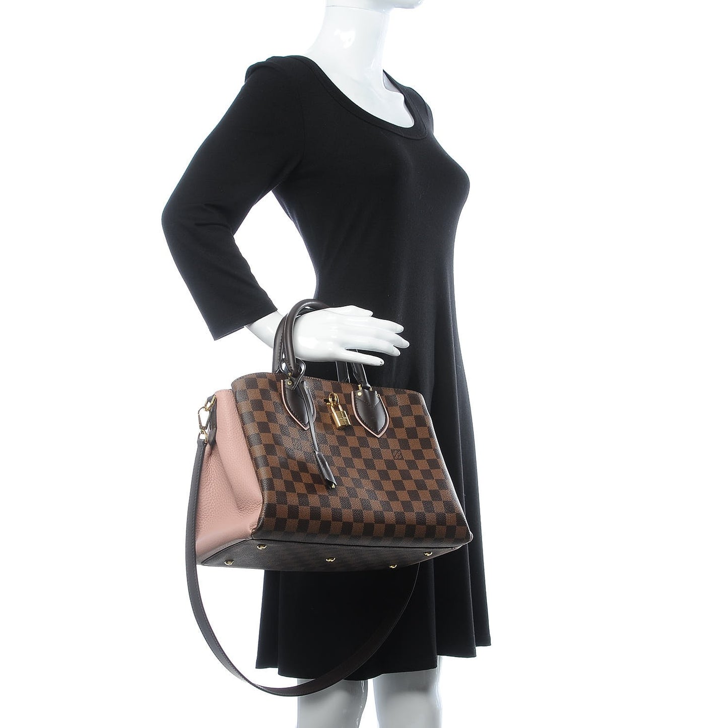 Cuir Taurillon Damier Ebene Normandy Magnolia