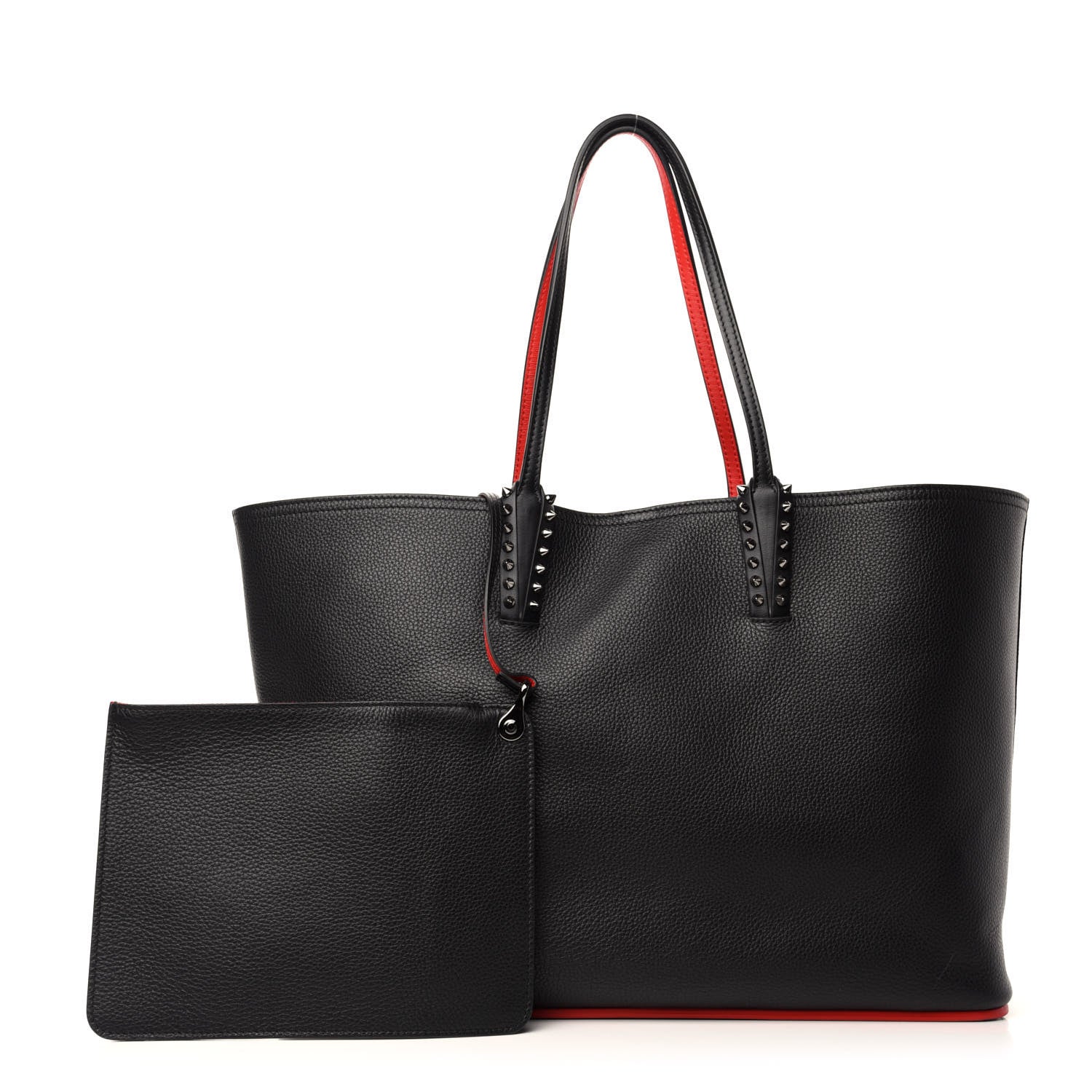 Christian Louboutin Calfskin Spikes East West Cabata Tote Black 1 of 11