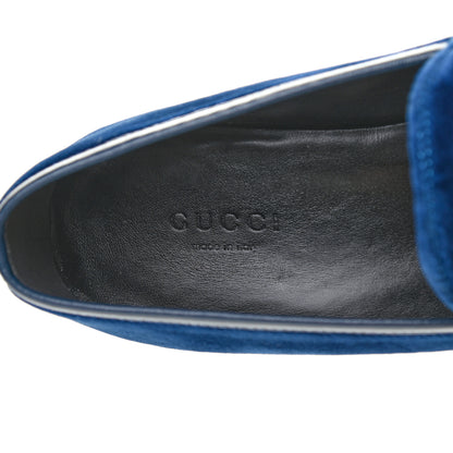 Gucci Velvet Horsebit Womens Jordaan Loafers 37 Blue Cobalt 7 of 8