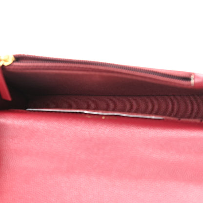Chanel Caviar Quilted Pocket Twins Clutch With Chain Burgundy 5 of 13