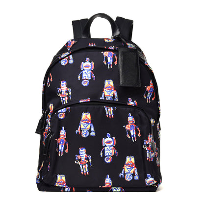 Prada Nylon Saffiano Robot Print Backpack Black 1 of 4