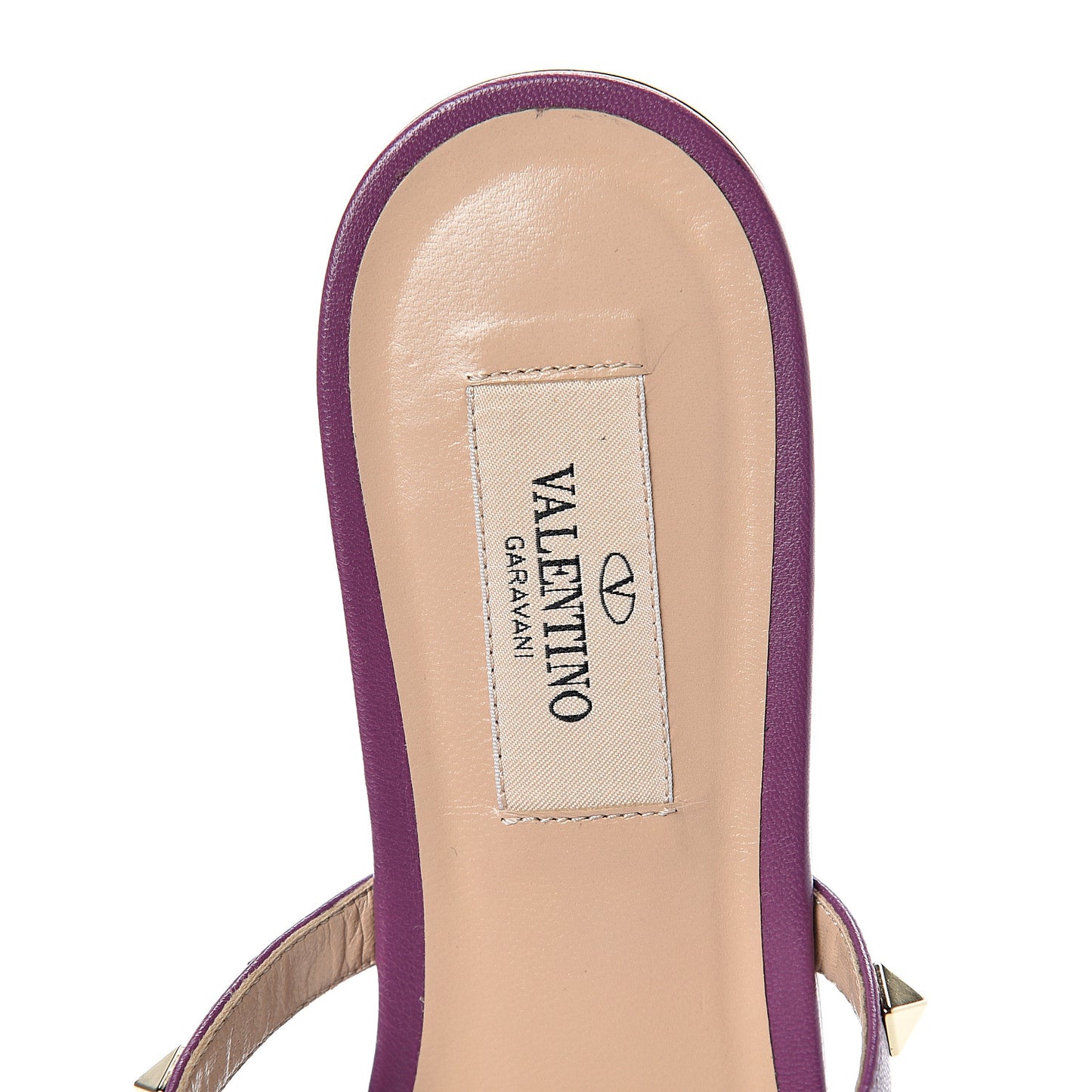 Nappa PVC Rockstud Gladiator Flat Sandals 37 Purple