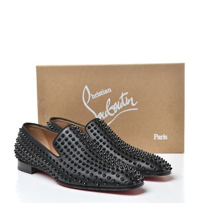 Christian Louboutin Calfskin Spikes Mens Dandelion Flat Loafer 44 Black 10 of 10
