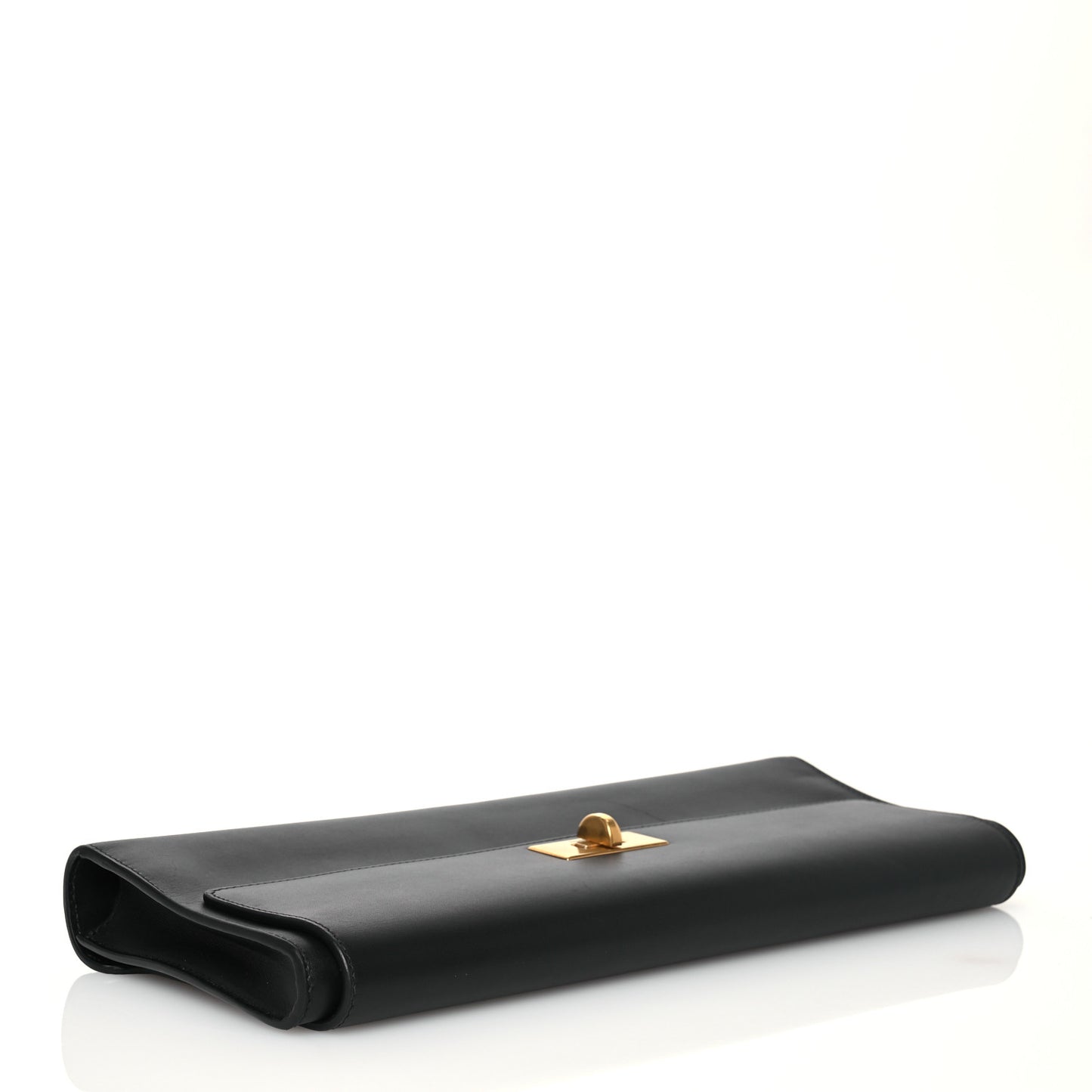 Smooth Calfskin Money Elongate Clutch Black