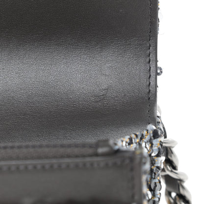Chanel Sequin Quilted Chanel 19 Wallet On Chain WOC Silver 12 of 15