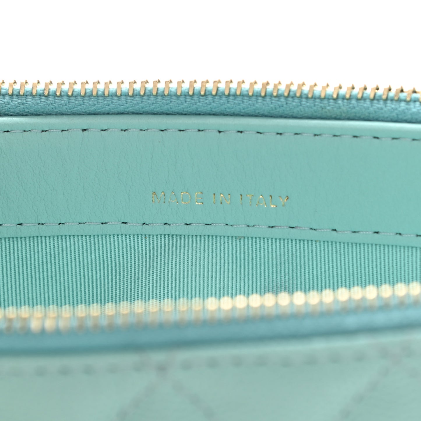 Caviar Quilted Small Clutch With Chain Light Blue