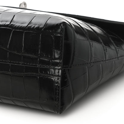 Mulberry Crocodile Embossed Calfskin Darley Cosmetic Pouch Black 9 of 9