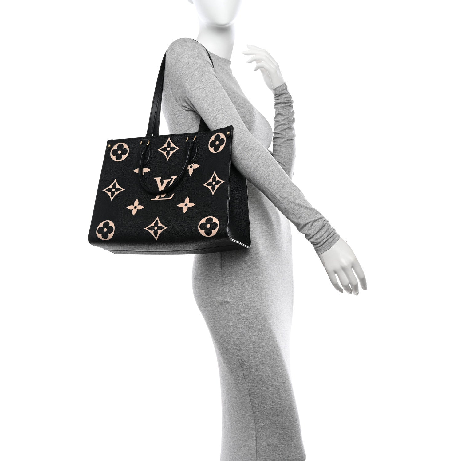 Louis Vuitton Empreinte Monogram Giant Onthego MM Black Beige 2 of 15
