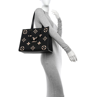 Louis Vuitton Empreinte Monogram Giant Onthego MM Black Beige 2 of 15