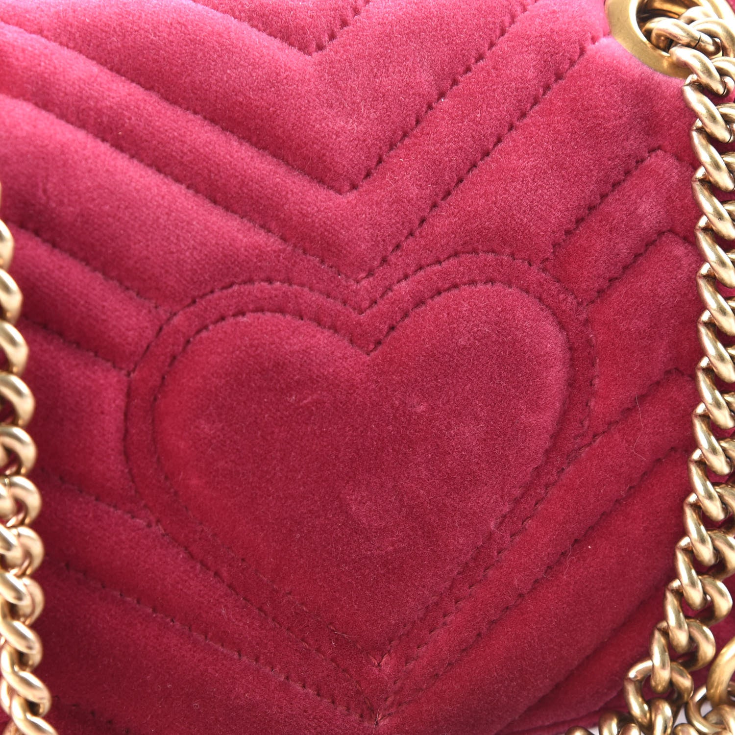 Gucci Velvet Matelasse Mini GG Marmont Shoulder Bag Light Raspberry Rose 10 of 10