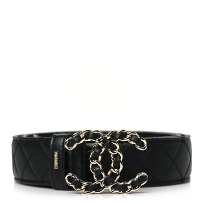 Chanel Calfskin Quilted CC Chain Belt 75 30 Black 1 of 8