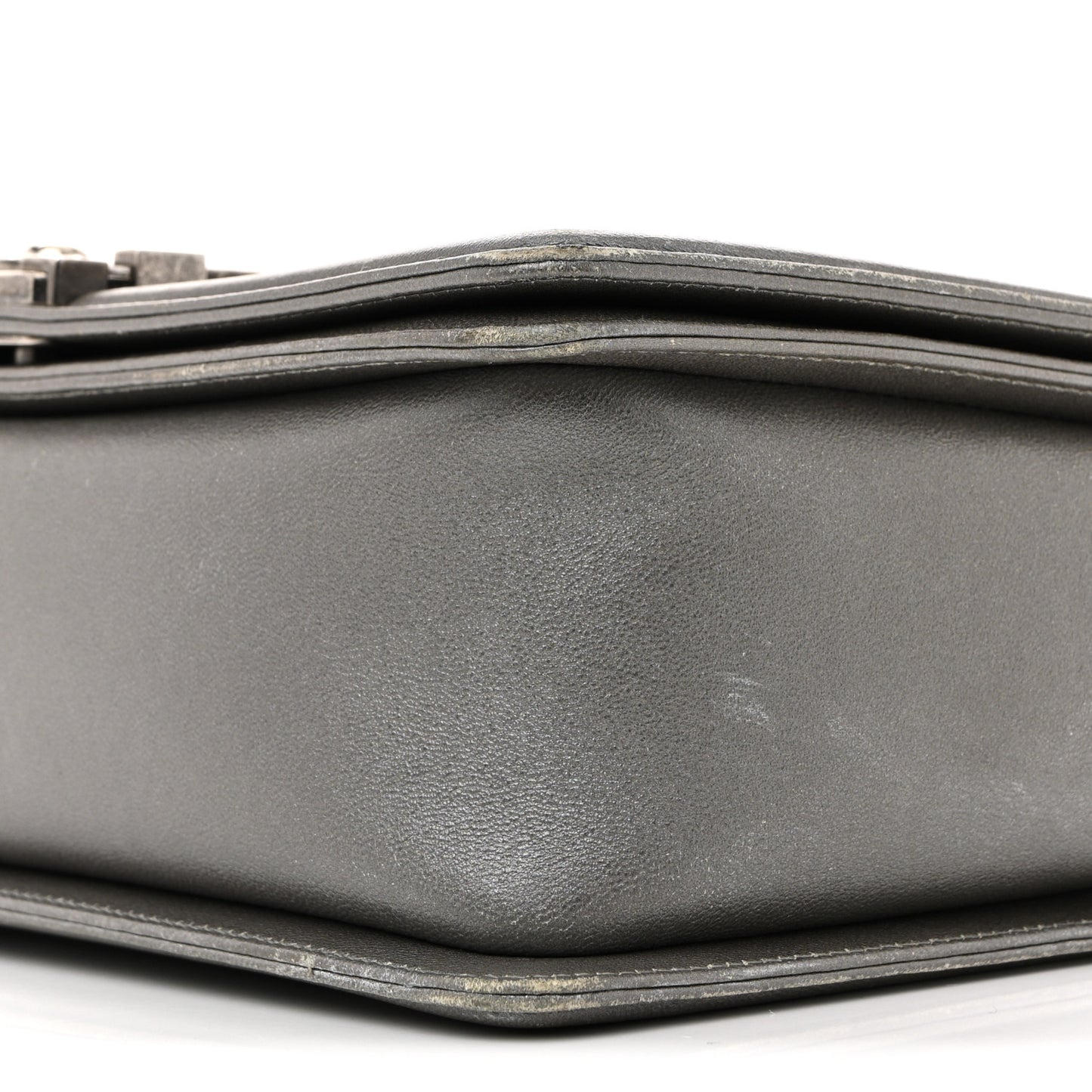 Metallic Lambskin Stingray Quilted Medium Boy Flap Silver