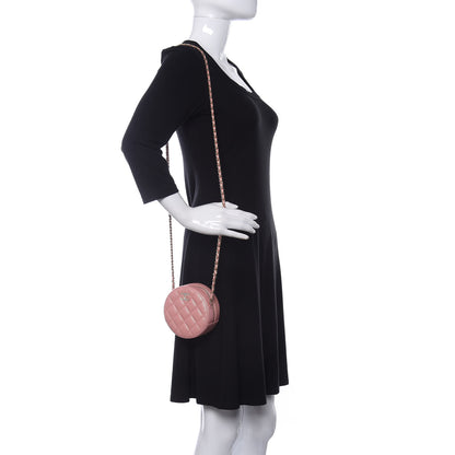 Chanel Iridescent Caviar Resin Quilted Round Clutch With Chain Pink 2 of 11