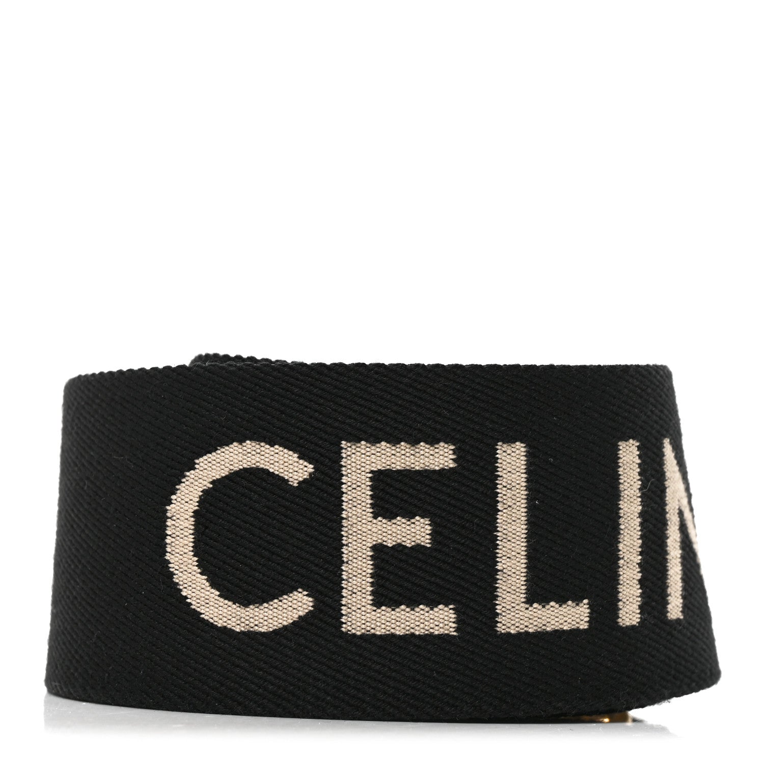 Celine Jacquard Wool Logo Short Strap Black Beige 2 of 4