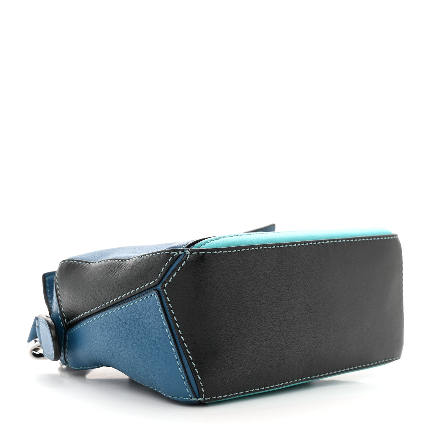 Calfskin Mini Puzzle Bag Dark Lagoon Black