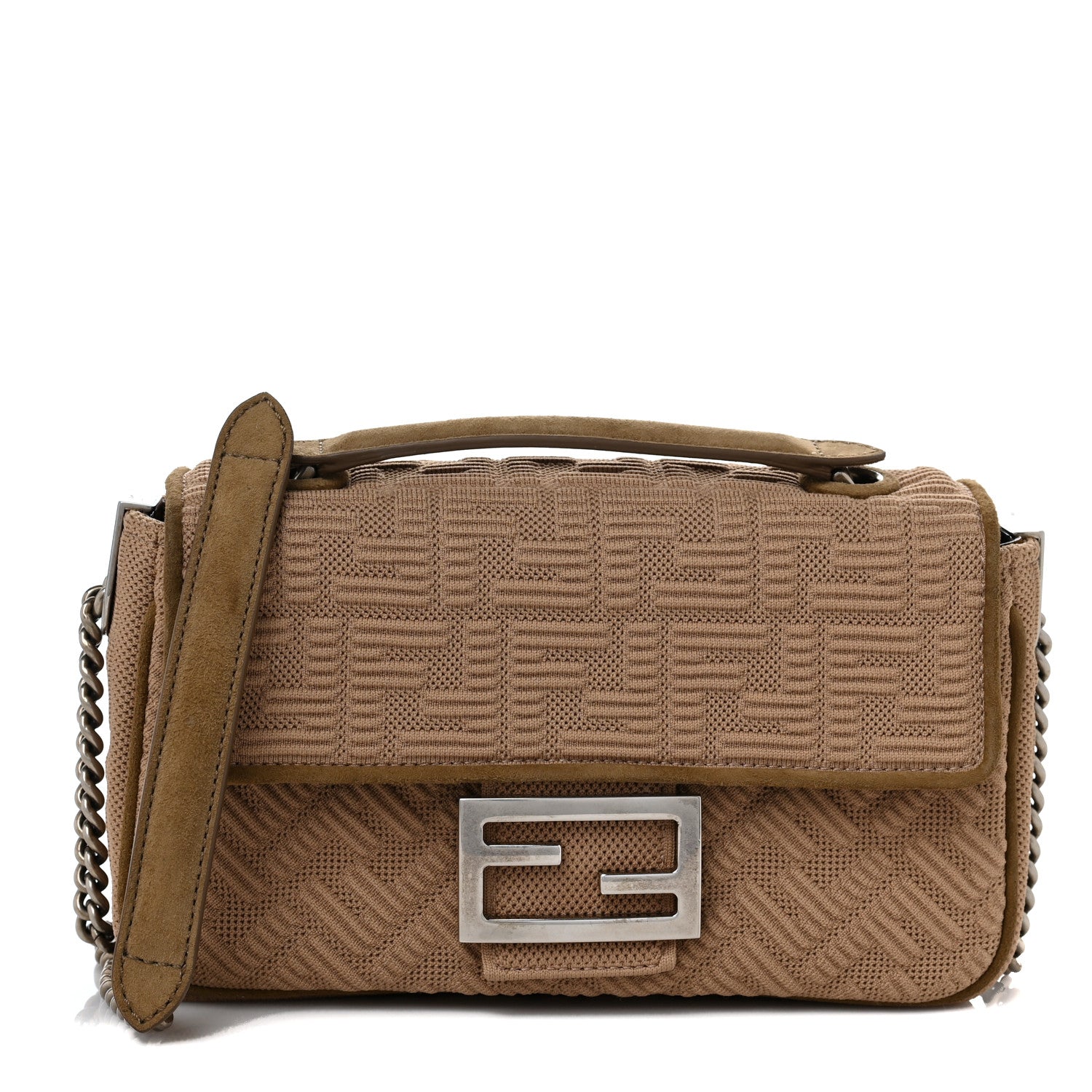 Fendi Technical Fabric FF Midi Chain Baguette Sand 1 of 9