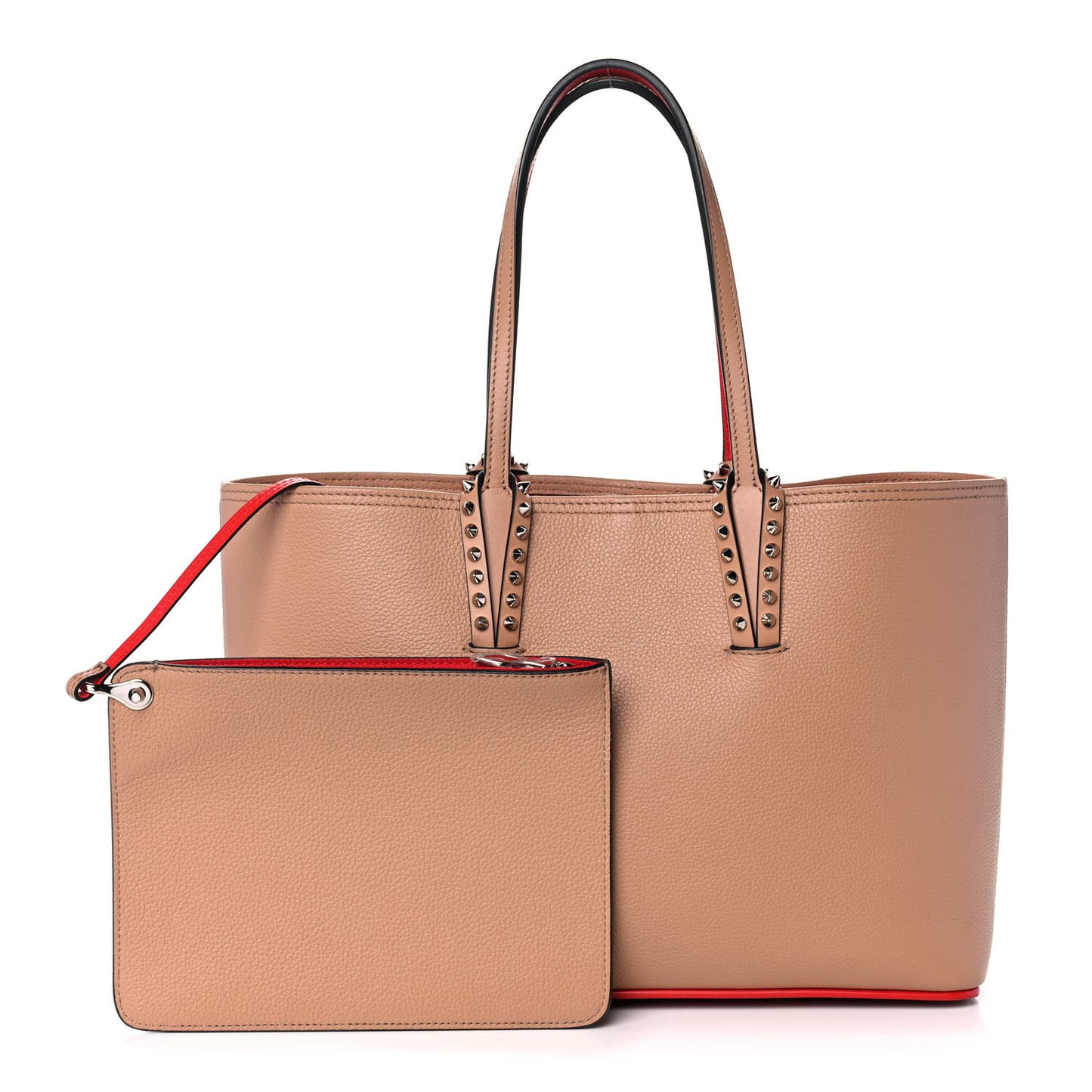 Calfskin Spikes East West Cabata Tote Nude