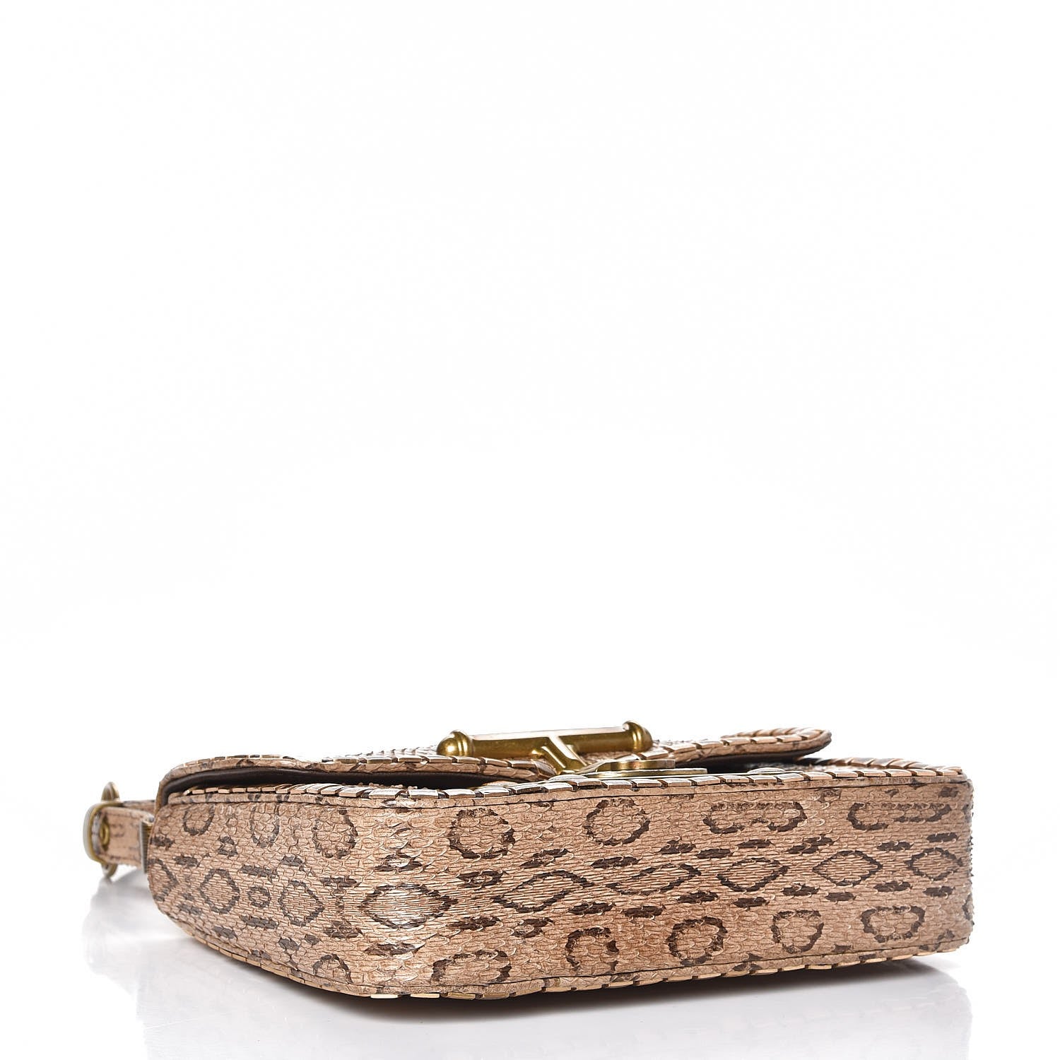 Bottega Veneta Snakeskin Studded Top Handle Bag Naturale 4 of 7