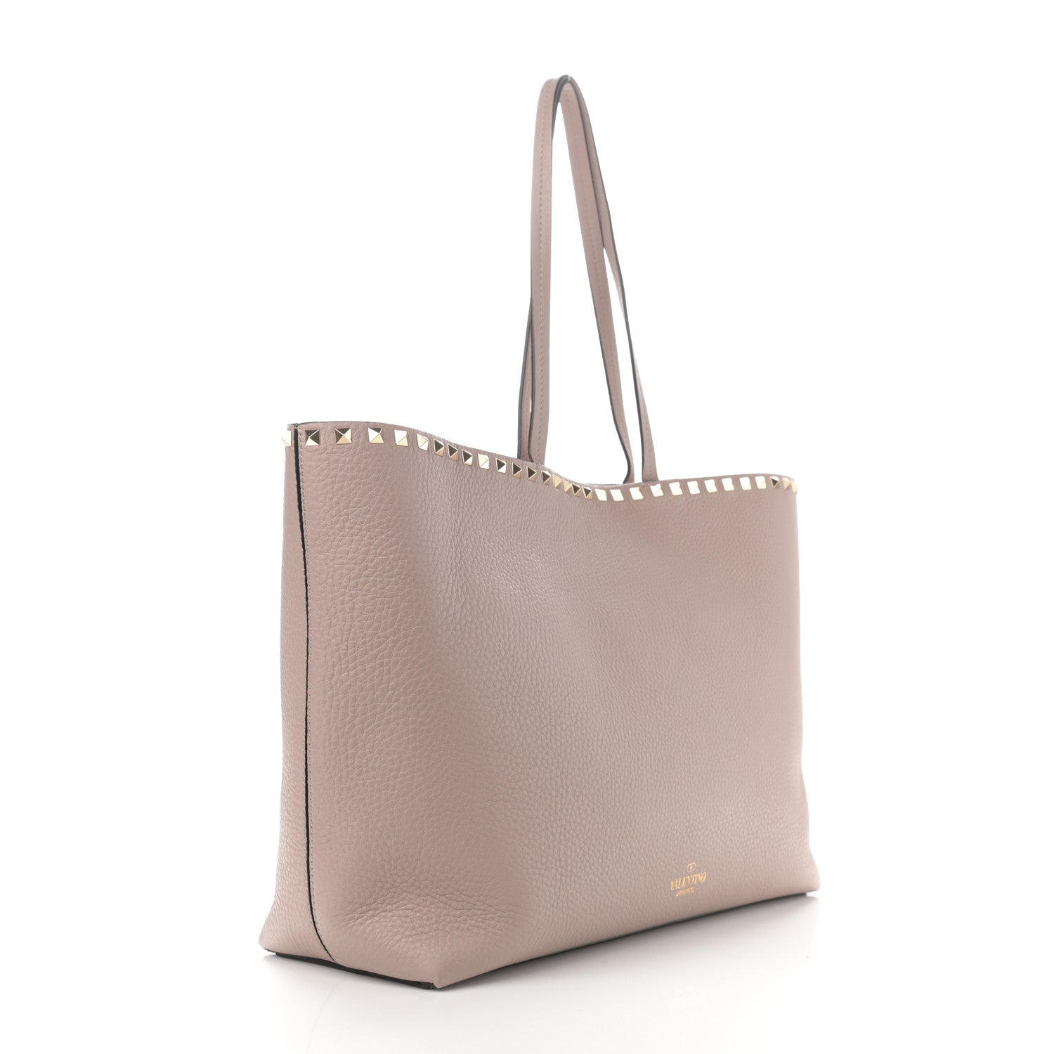 Valentino Garavani Grained Calfskin Rockstud Shoulder Tote Poudre 3 of 9