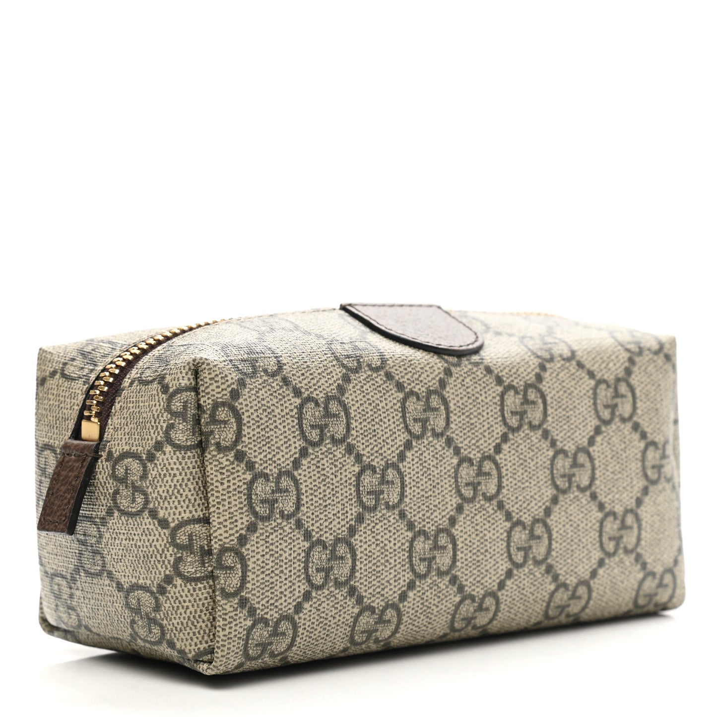 Soft GG Supreme Monogram Calfskin Small Ophidia Cosmetic Case Beige Ebony New Acero