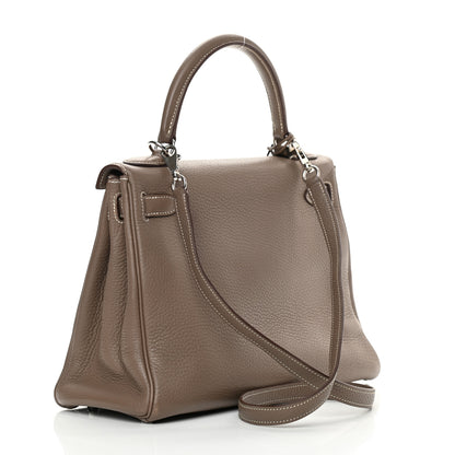 Hermes Taurillon Clemence Kelly Retourne 28 Etoupe 3 of 16