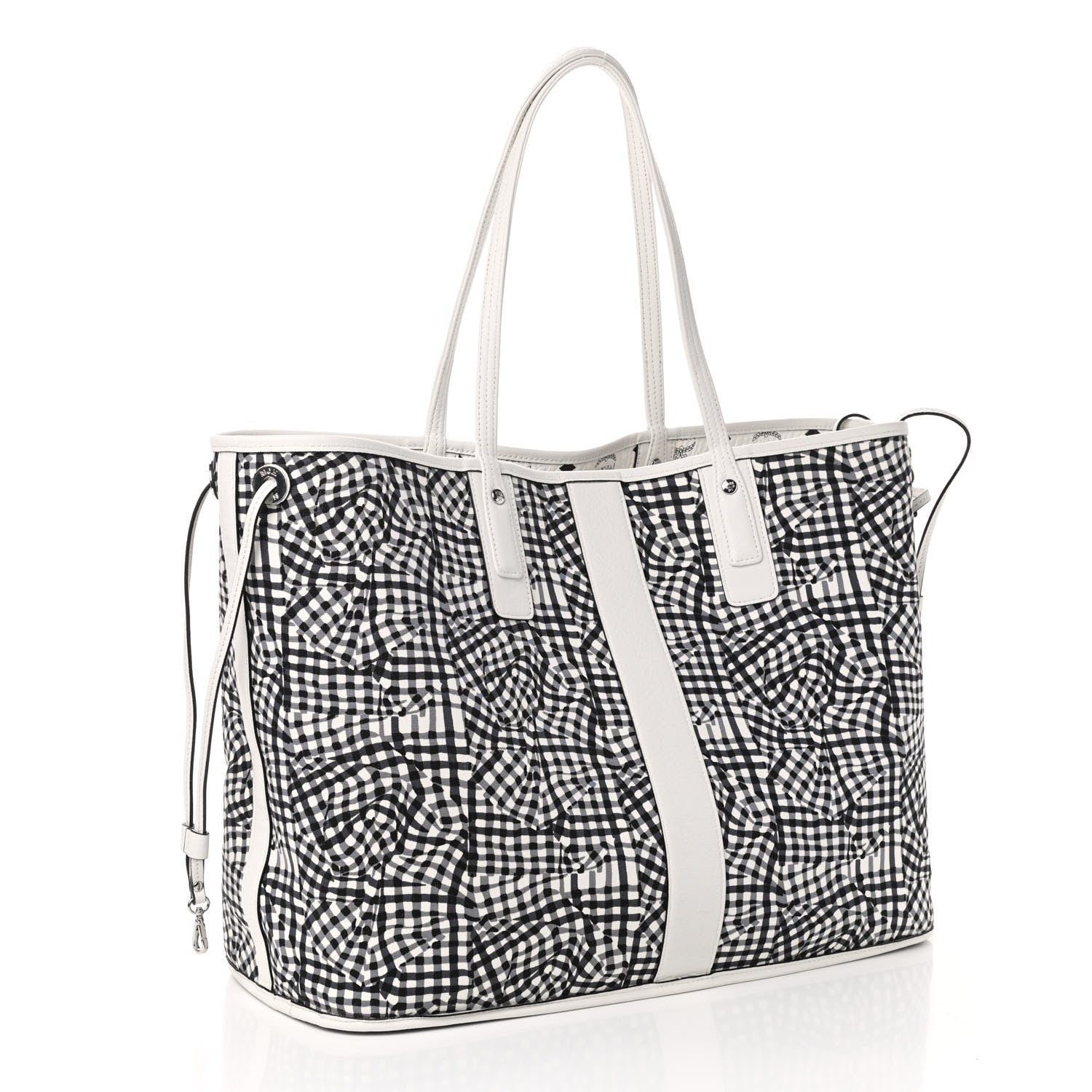MCM Visetos Large Liz Reversible Shopper Tote White 5 of 16