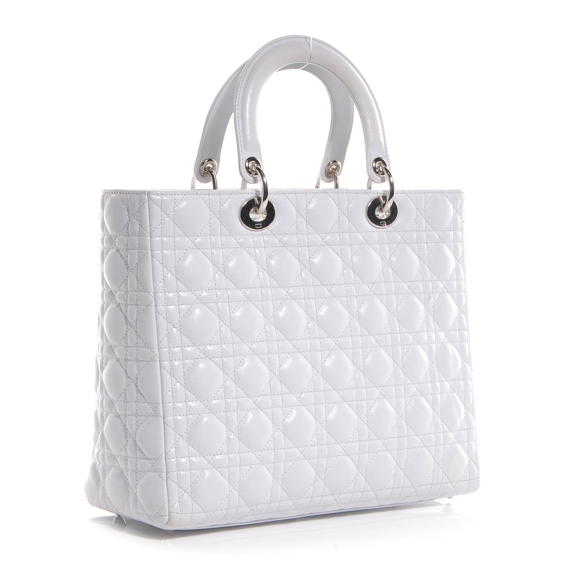 Christian Dior Lambskin Cannage Large Lady Dior White 3 of 9