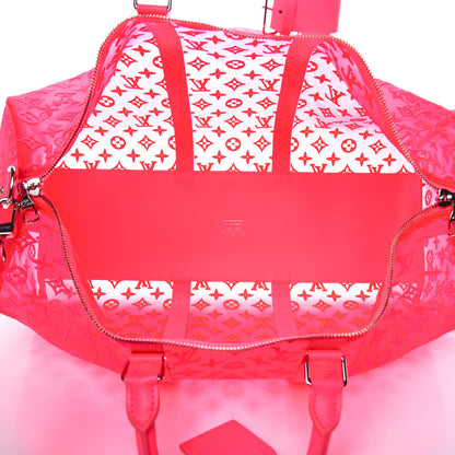 Louis Vuitton Monogram Fluo See Through Keepall Bandouliere 50 Rose 5 of 10