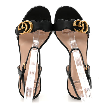 Gucci Lifford Calfskin GG Marmont Ankle Wrap 75mm Sandals 35 Black 2 of 9