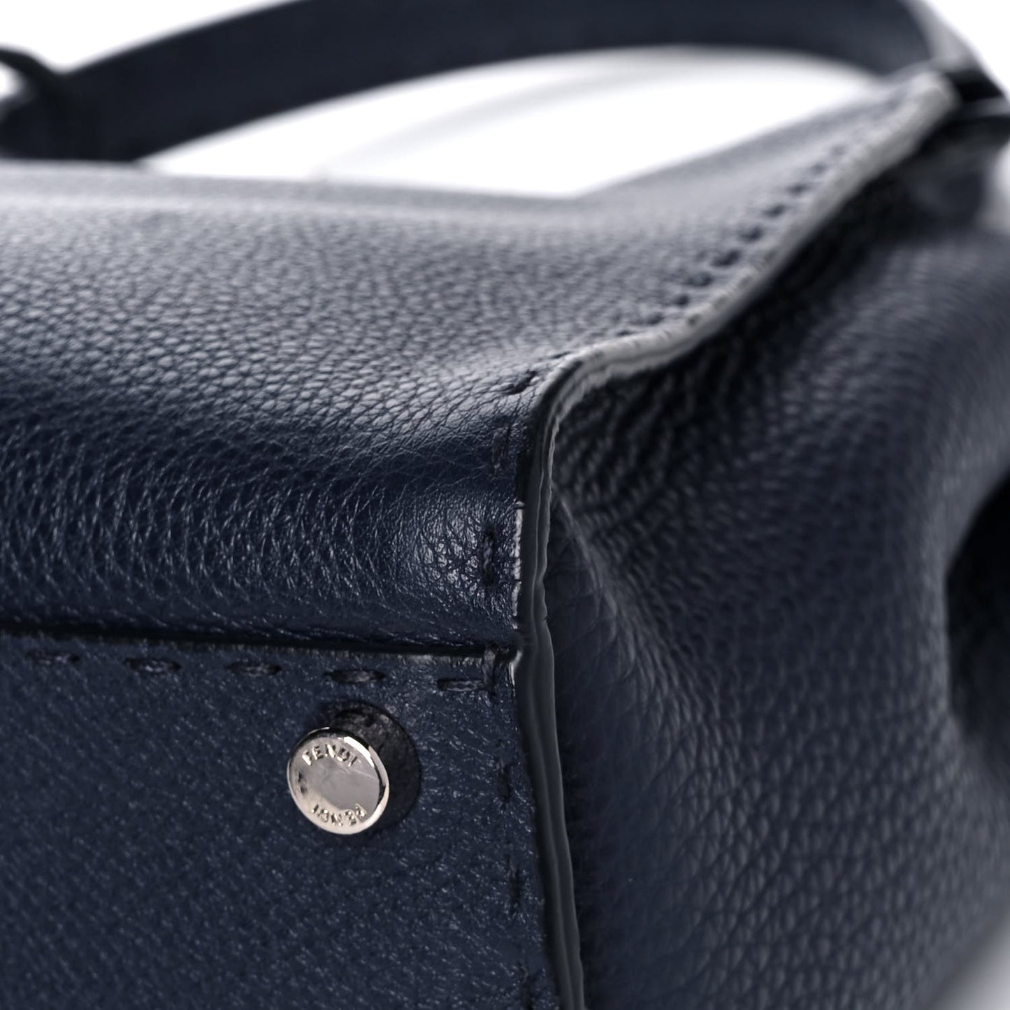 Cuoio Romano Selleria Medium Peekaboo Iconic Satchel Blue Notte