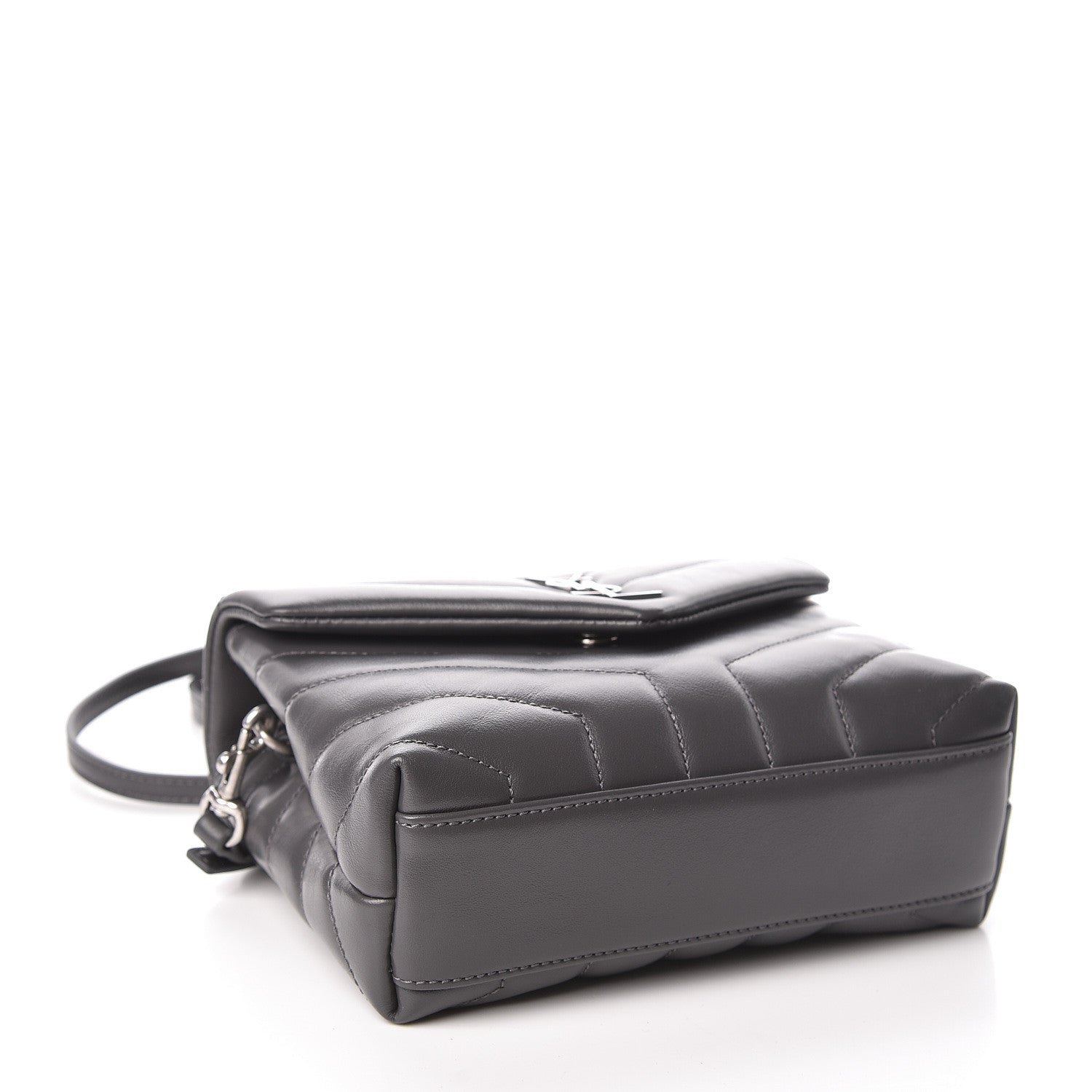 Saint Laurent Calfskin Y Quilted Monogram Toy Loulou Crossbody Bag Storm 4 of 11