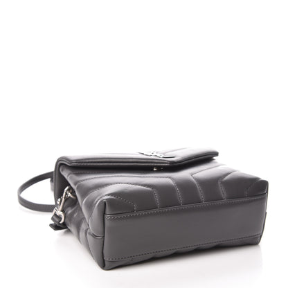 Saint Laurent Calfskin Y Quilted Monogram Toy Loulou Crossbody Bag Storm 4 of 11