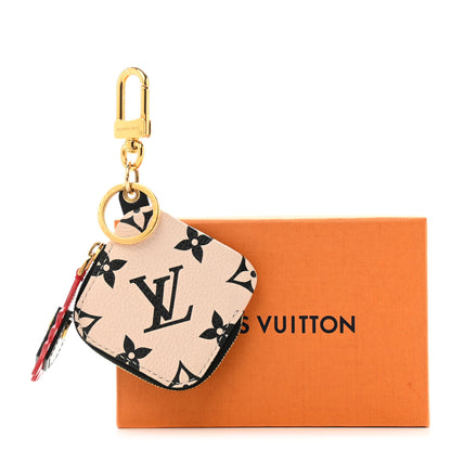Louis Vuitton Empreinte Monogram Giant Crafty Square Pouch Bag Charm Key Holder Creme Black 6 of 6