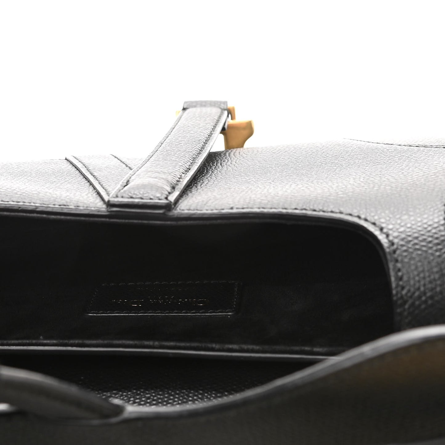Grained Calfskin Mini Saddle Bag Black