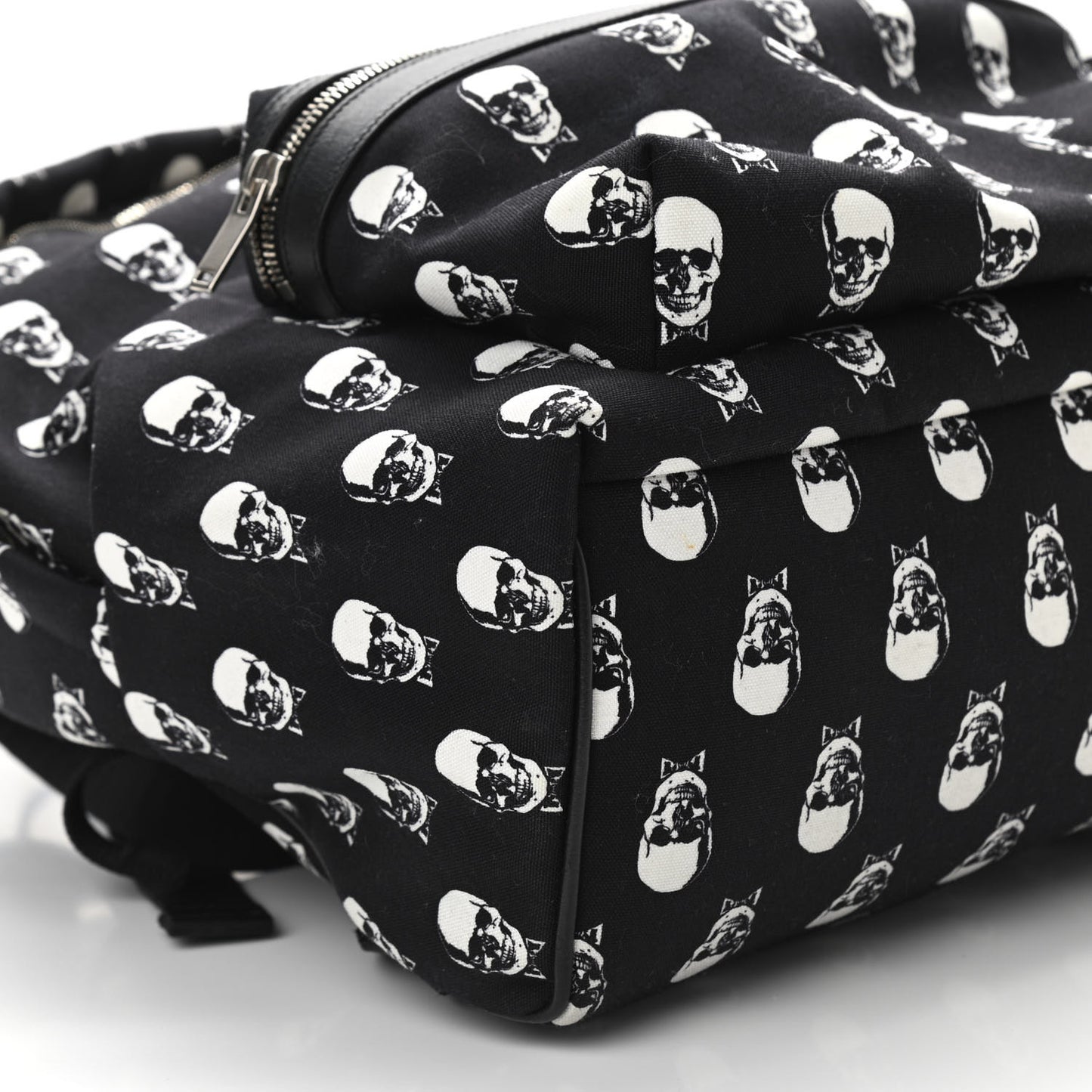 Canvas Skull Print City Backpack Black