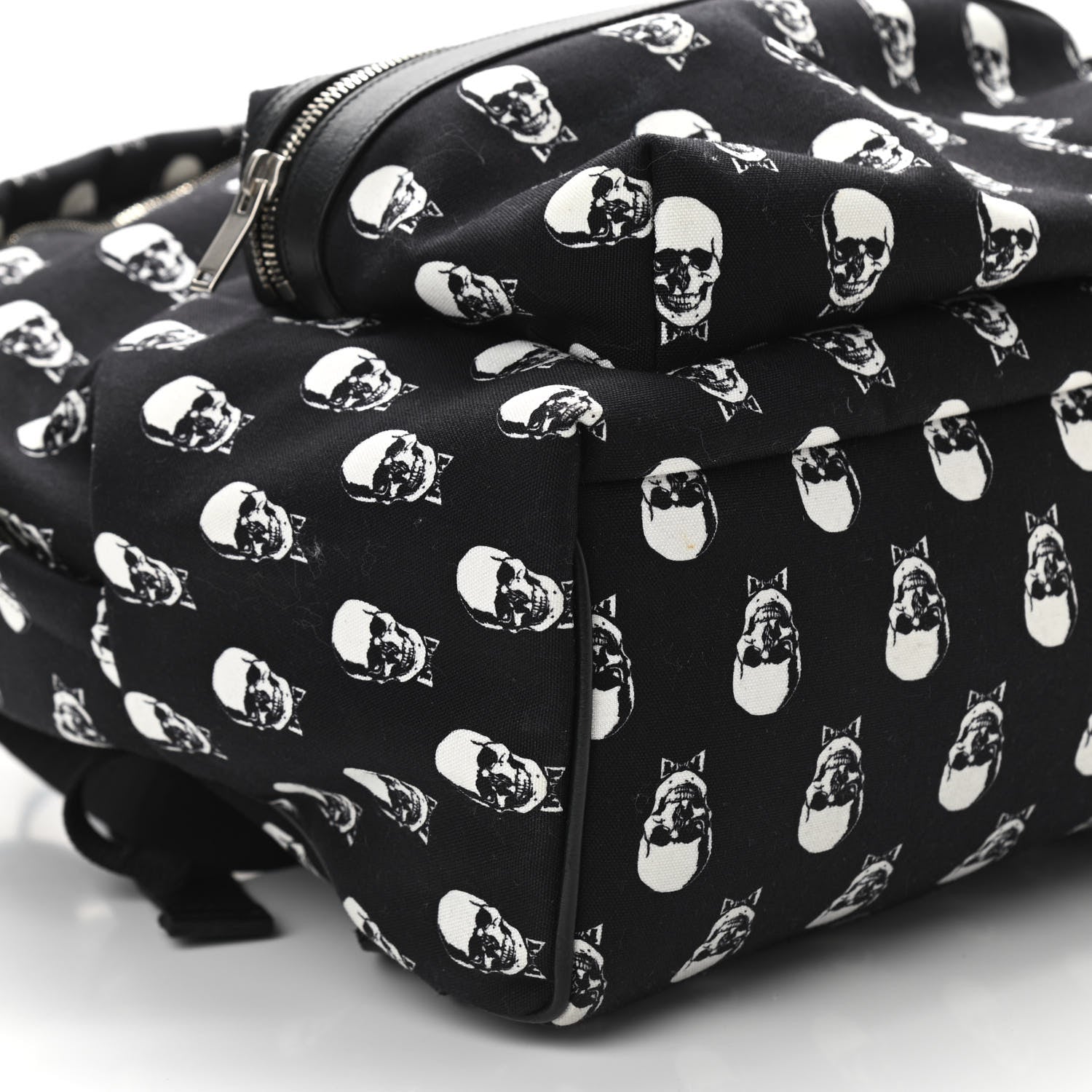 Saint Laurent Canvas Skull Print City Backpack Black 8 of 10
