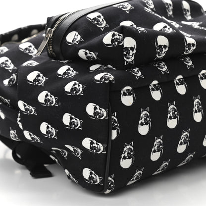 Saint Laurent Canvas Skull Print City Backpack Black 8 of 10