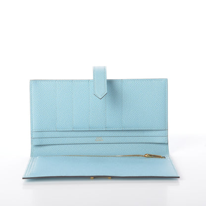 Hermes Epsom Bearn Gusset Wallet Bleu Atoll 6 of 9
