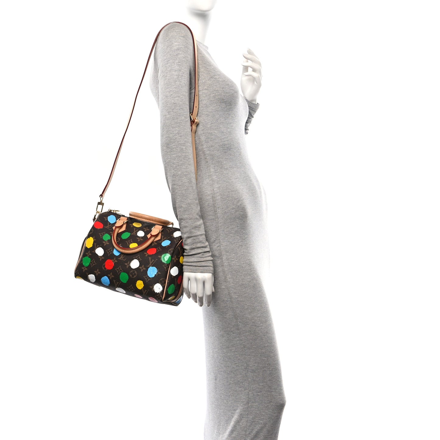 LV X YK Monogram Speedy Bandouliere 25 Multicolor