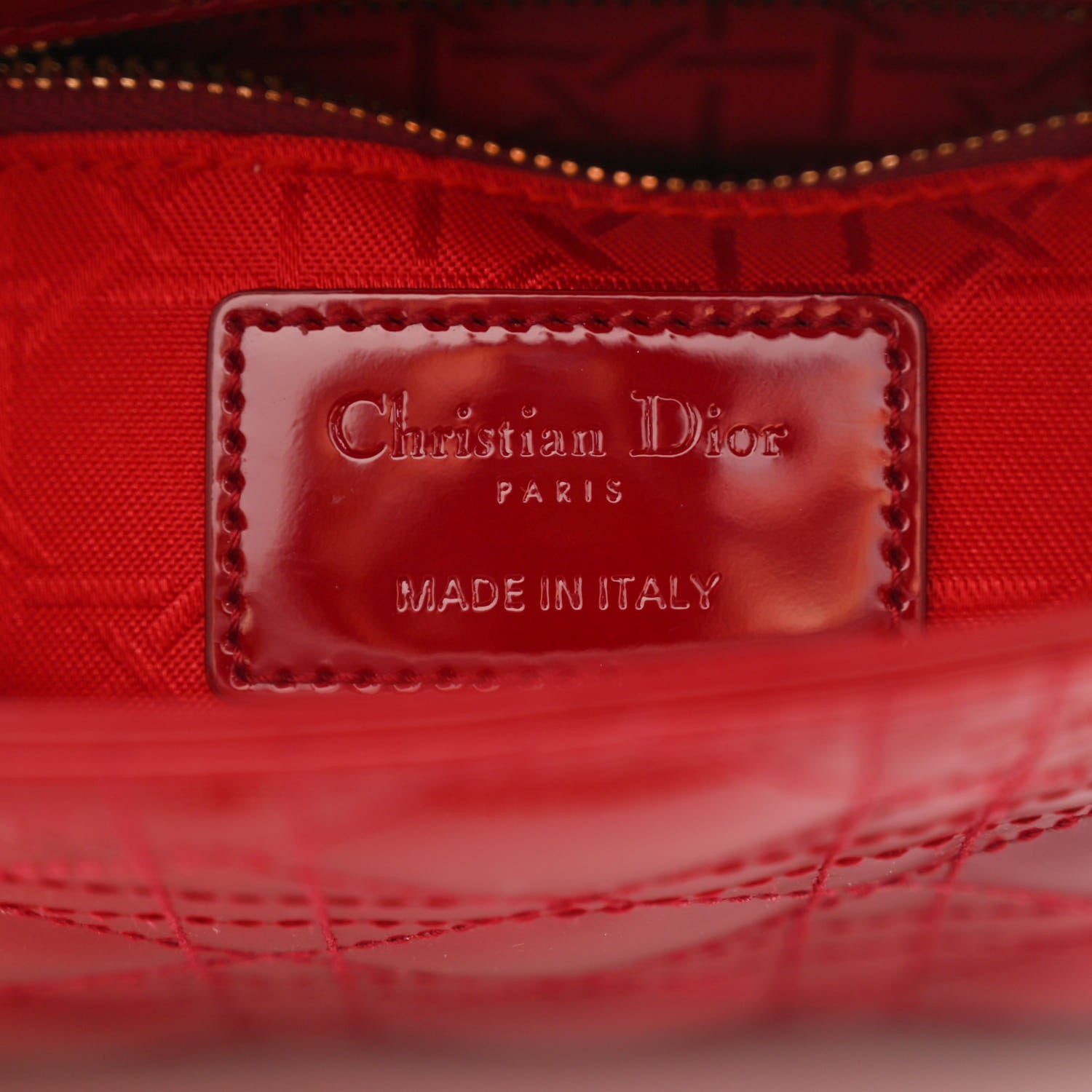Christian Dior Patent Cannage Mini Lady Dior Red 6 of 10
