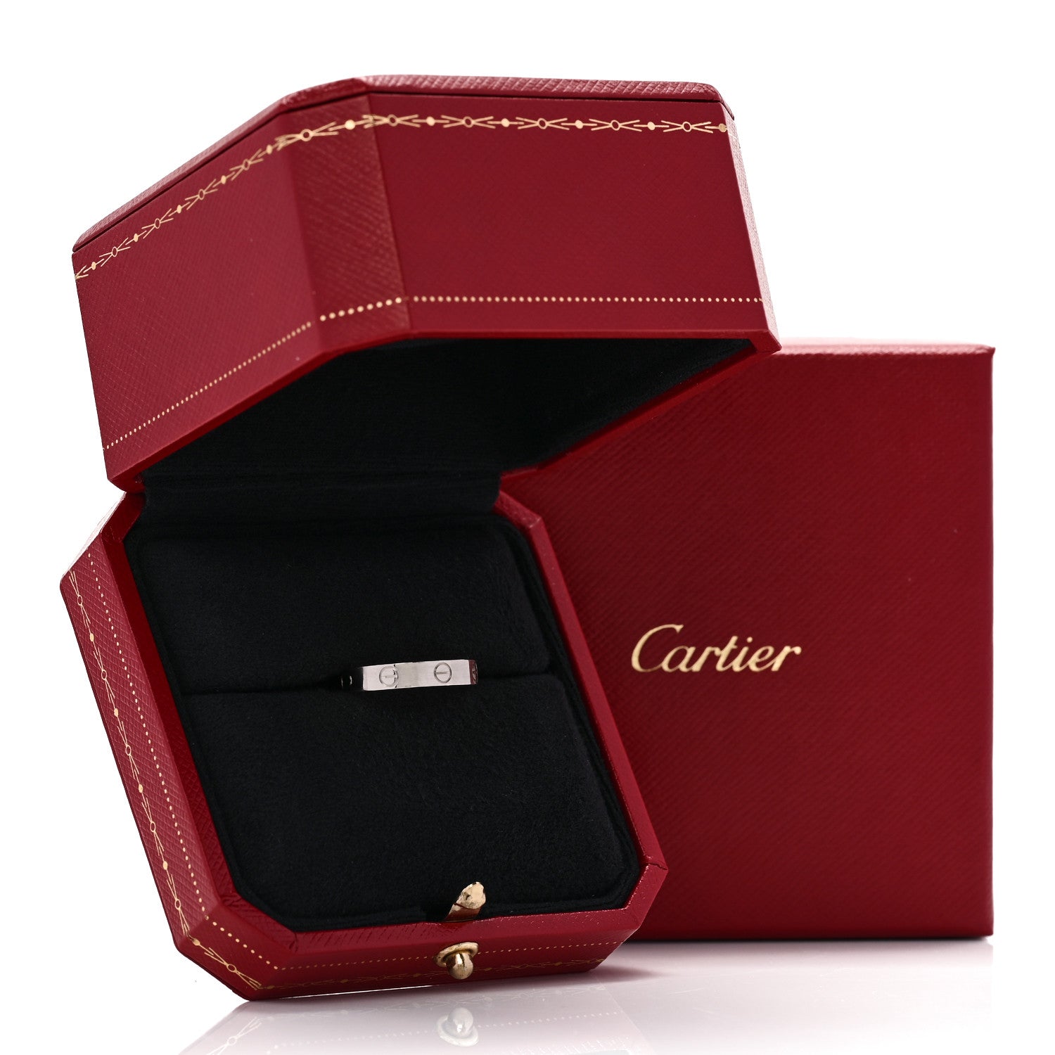 Cartier 18K White Gold 3.5mm LOVE Wedding Band Ring 55 7.25 5 of 5