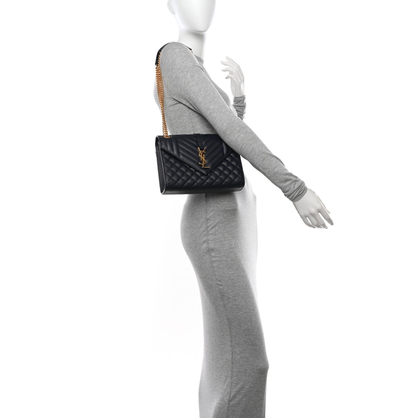 Grain De Poudre Textured Mixed Matelasse Triquilt Medium Monogram Satchel Deep Marine