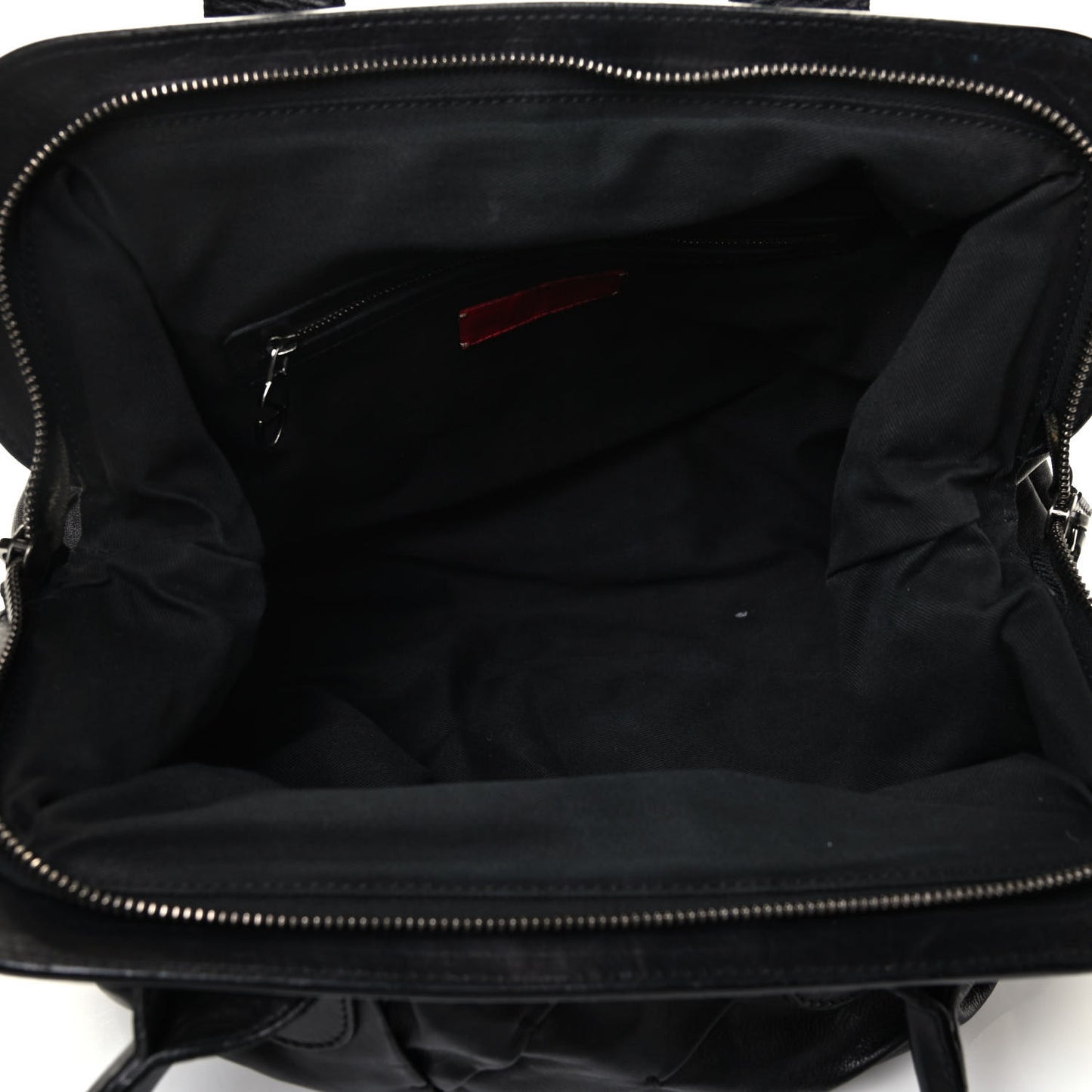 Lambskin Pleated Frame Tote Black