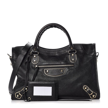 Balenciaga Chevre Gold Metallic Edge Hardware City Black 1 of 9