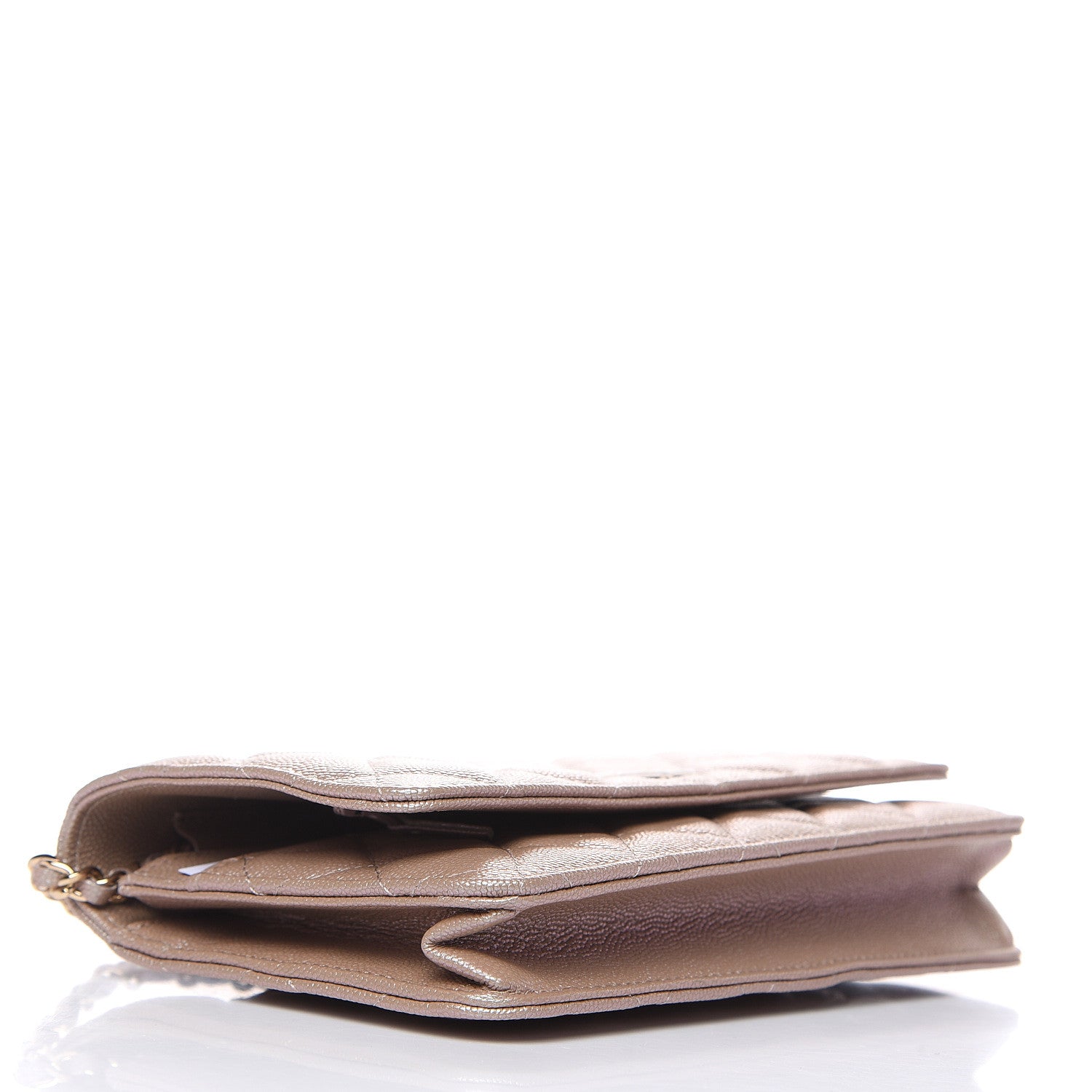 Chanel Iridescent Caviar Quilted Wallet On Chain WOC Beige 4 of 11