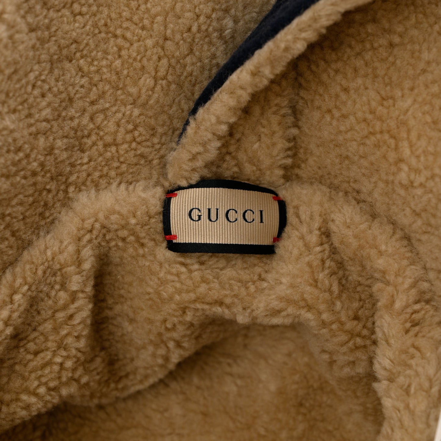 GUCC Wool Shearling Hat S Blue Beige
